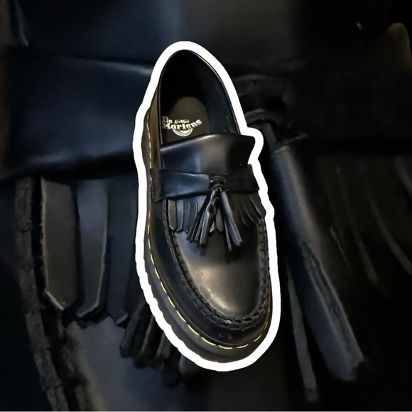 Dr. Martens Black Leather Kiltie Tassel Loafers - Picture 5 of 7